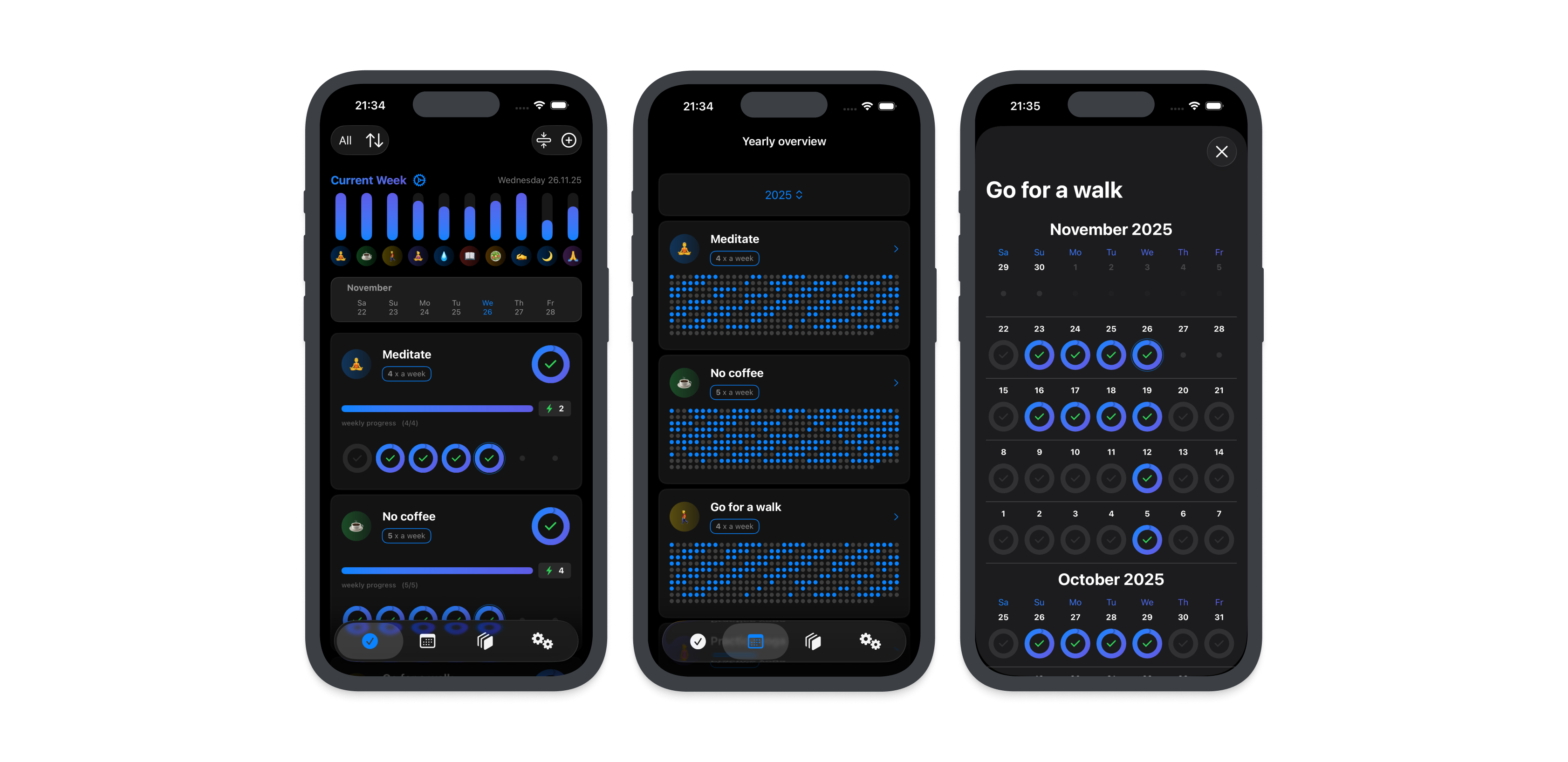 Screenshot der HabitBe App